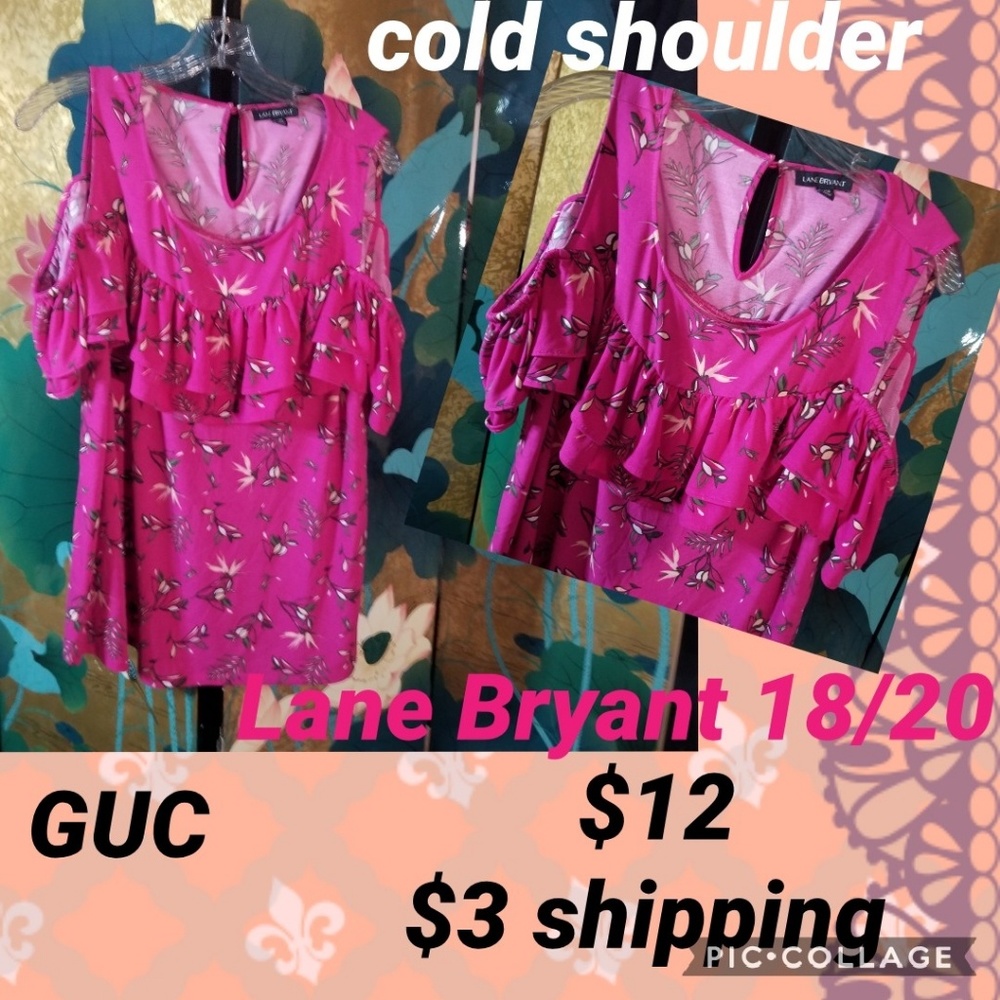 Lane Bryant pink cold shoulder 18/20